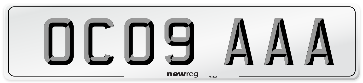 OC09 AAA Number Plate from New Reg